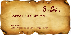 Bozzai Szilárd névjegykártya