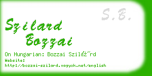 szilard bozzai business card